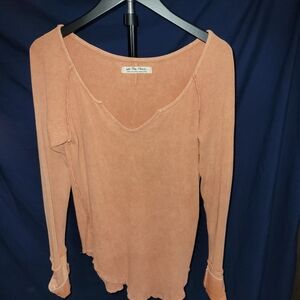 We The Free Layer Up Tee- Soft Pumpkin Color